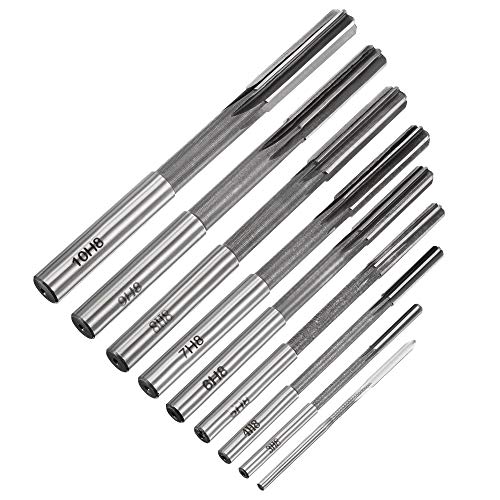 uxcell Chucking Reamer Set Lathe Machine Reamer Straight Flute Milling Cutter High Speed Steel H8 Tolerance (2mm 3mm 4mm 5mm 6mm 7mm 8mm 9mm 10mm) uxcell