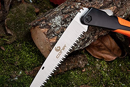Folding Saw, 8 Inch Rugged Blade Hand Saw, Best for Camping, Gardening, Hunting | Cutting Wood, PVC, Bone, Pruning Saw with Ergonomic Non-Slip Handle Coher