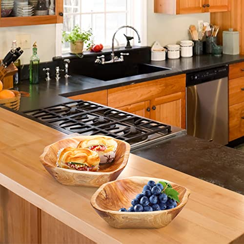 ZENFUN Wood Root Dish Bowl, Natural Wooden Bowl Snack Bowl, Handmade Serving Bowl for Candy, Bread, Snacks, Serving Appetizer Display, 7.8''-9.5'' ZENFUN