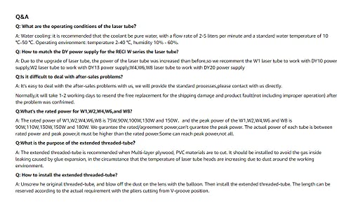 RECI 130W Peak 150W CO2 Laser Tube W6 S6 & Power Supply DY20 (US Stock) for 130W CO2 Laser Engraver Reci
