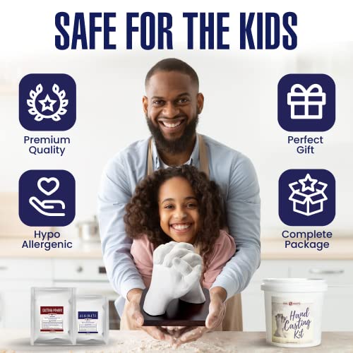 Hand Casting Kit for Couples | DIY Plaster Statue Molding Kit | DIY Hand Mold Kit | Anniversary for Men, Women | Wedding Gift | Wooden Mahogany Base KOOL KRAFTS