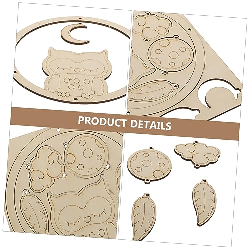 DECHOUS 2 Pcs Wind Chime Ornament Baby Nursery Wood Cutout Wood Dream Catcher Dream Catcher Making Kit Baby Nursery Wood Hanging Dream Catchers DECHOUS