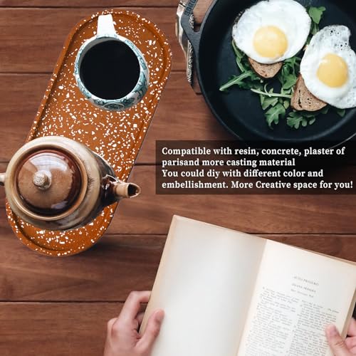 Wehous Large Resin Tray Mold, 13inch Oval Rolling Tray Molds, Big Silicone Tray Molds with Edges, Silicone Molds for Epoxy Resin, Jewelry Holder Wehous