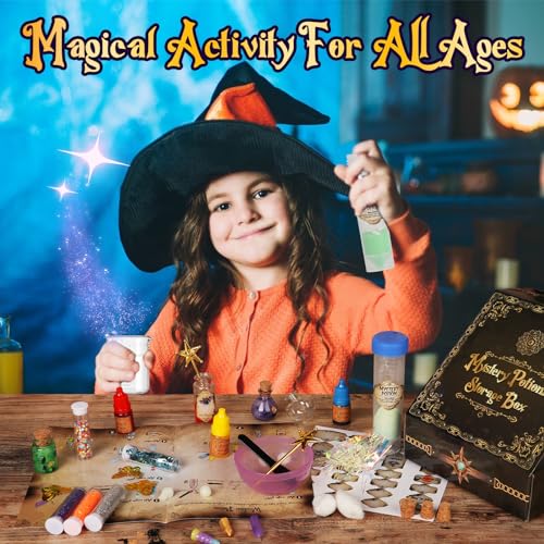 UOMTFAI Mystery Potion Craft Kit for Kids, Mix 20 Magic Wizard Potion, Creative Christmas Decorations Birthday Gifts Toys for Boys and Girls Age 6 7 UOMTFAI