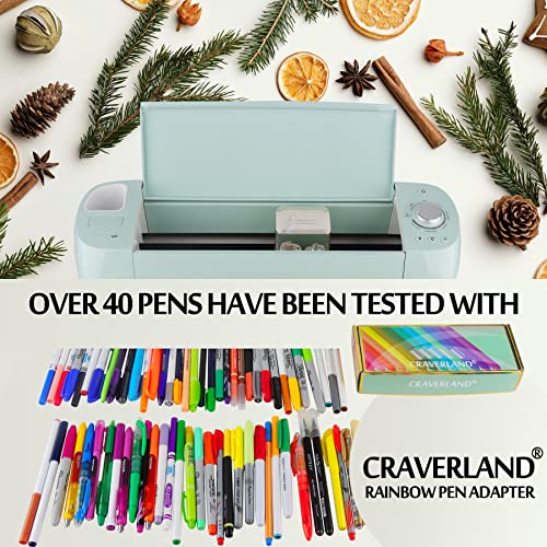 CRAVERLAND Pens Adapters for Cricut - Rainbow Pen Holders for Cricut Explore Air 3 Air 2 Air Maker 3 Maker 2 Maker to Compatible with At Least 40 CRAVERLAND