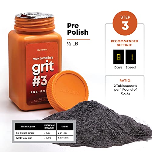 Dan&Darci Rock Tumbler Grit Refill Kit - 3.5 Pounds Grits Media + Poly Plastic Pellets - Rocks Polishing Refills for Any Brand Rock Tumblers - Rock Dan&Darci