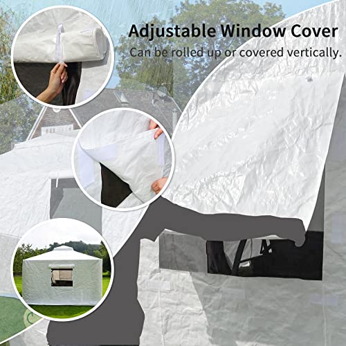 Gazebo Accessories 12' x 20' Universal Winter Cover for Hardtop Gazebos,Enclosed Cover with Sidewalls and Mesh Windows Waterproof(White by domi domi outdoor living