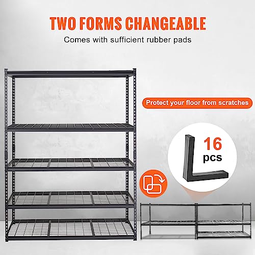 VEVOR Storage Shelving Unit, 5-Tier Adjustable, 2000 lbs Capacity, Heavy Duty Garage Shelves Metal Organizer Wire Rack, Black, 60" L x 24" W x 78" H VEVOR