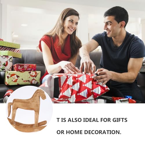 VOSAREA 18x6x18cm Wooden Rocking Horse Table Decoration Craft Home Art Furnishing VOSAREA