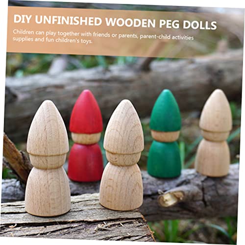 LABRIMP 8pcs Wooden Puppet Graffiti Peg Doll Wood Doll Bodies Family Member Wood Peg DIY Wooden Peg Doll Decorative Peg People Wood Peg Angel Puppet LABRIMP