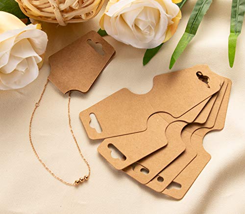 Necklace Cards - 200-Pack Blank Bracelet Card, Necklace Display Card, Bracelet Display Cards, Jewelry Hanging Cards for Bracelets, Neclace, Anklet, Juvale