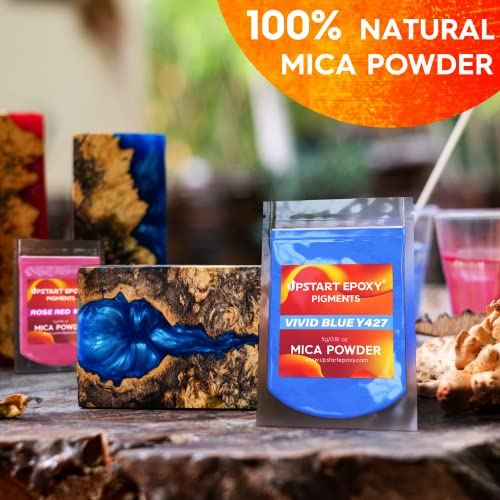 Upstart Epoxy Mica Powder - 18pc Set of Metallic Pigment Powders for Epoxy Resin - Brilliant Resin Color Pigment for Crafts - Mica Powder for Wood, Upstart Epoxy