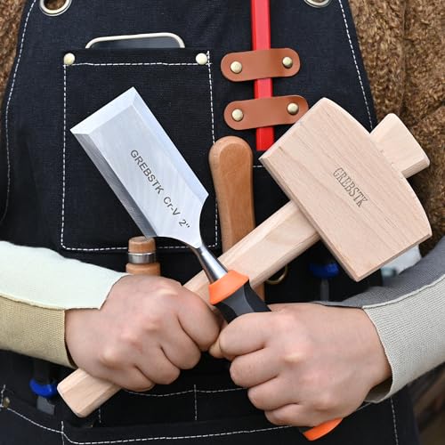 GREBSTK 2 inch Professional Wood Chisel for Woodworking, CR-V Steel Chisel, Woodworking Chisel GREBSTK