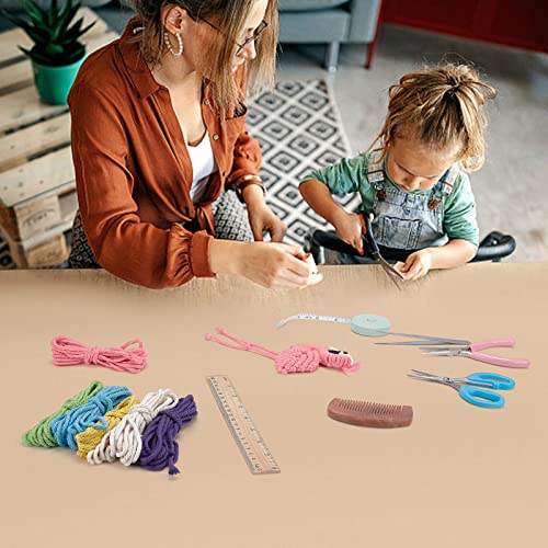 FREEBLOSS 4 Set Macrame Flamingo Ornament Boho Keychain Ornament Macrame Keychain DIY Kit Keychain Bag Charm for Girls Macrame Kit for Adults FREEBLOSS