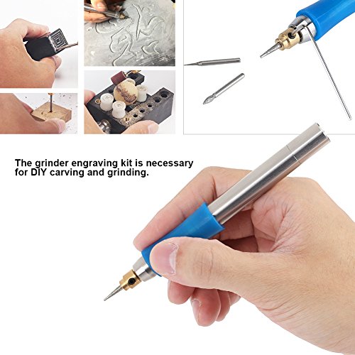 Stainless Steel Mini Handheld Electric Engraving Pen, 32000r/min Rechargeable Electric Grinder Pen Set Electric Micro Engraver Pen Mini Engraving FOSA