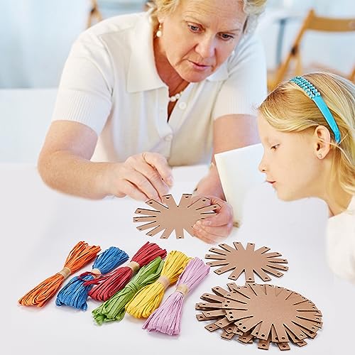 FREEBLOSS 12 Set Basket Making Kit Creative Raffia Basket with Instruction Basket Weaving Supplies for Adults Creative Woven Bowl Kits for Craft FREEBLOSS