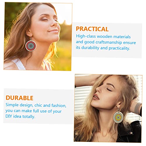 TEHAUX 200pcs Earrings Unfinished Wood Earring Blanks Earring Wood Blanks Round Wood Drop Dangles Unfinished Teardrop Earring Valentines Wood TEHAUX