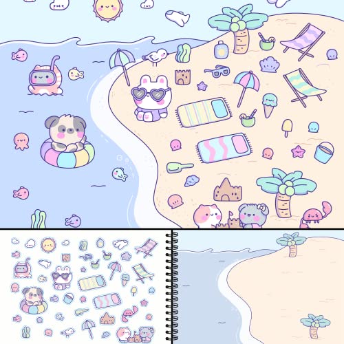 My First Trip Sticker + Coloring Book (500+ Stickers & 12 Scenes) by Cupkin - Side by Side Activity Book Design - Fun Toddler Travel Essential CUPKIN