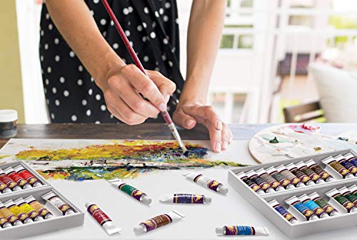 MyArtscape Artist Paint Oil Paint Set - 12ml x 48 Tubes Art Paints - Lightfast - Heavy Body Oil Painting Supplies for Adult Paint Set and oil MyArtscape