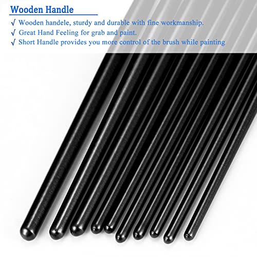 BOSOBO Paint Brushes Set, 2 Pack 20 Pcs Round Pointed Tip Nylon Hair Artist Acrylic Paint Brushes for Acrylic Oil Watercolor, Face Nail Art, BOSOBO