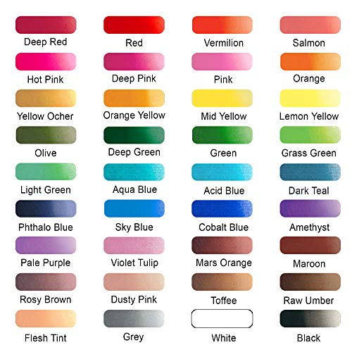 Shuttle Art Watercolor Paint Set, 36 Colors Watercolor Paint in Tubes (12ml Each) with 3 Brushes, Rich Pigment, Easy to Blend, Perfect for Kids, Shuttle Art