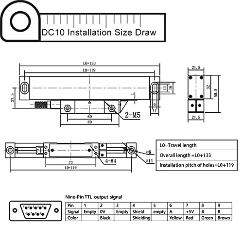 Baykunl18" 20" 36" Digital Readout 3 Axis DRO Display for Bridgeport Milling Lathe Machine 470mm+520mm+920mm Travel Length, US Stock Baykunl