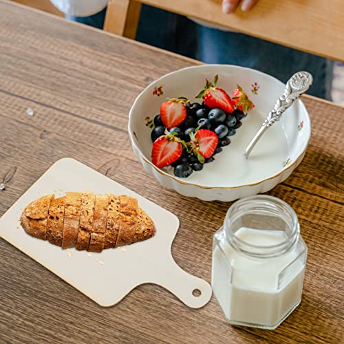 EXCEART Kitchen Cutting Board Unfinished Wood: 2pcs Chopping Board with Handle Cheese Fruit Pizza Serving Tray Board for Vegetables Cake Dessert EXCEART