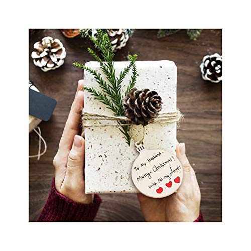 Wooden Christmas Ornaments DIY Round Unfinished Wood Pieces Slices Scrafts for Kids Tree Decoration Christmas Craft Supplies 40Pcs 3" Predrilled with TONAK