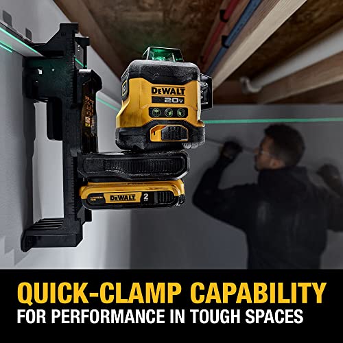 DEWALT 20V MAX Laser Level Kit, Cross Line Laser, 3x360, Green (DCLE34031D1) DEWALT