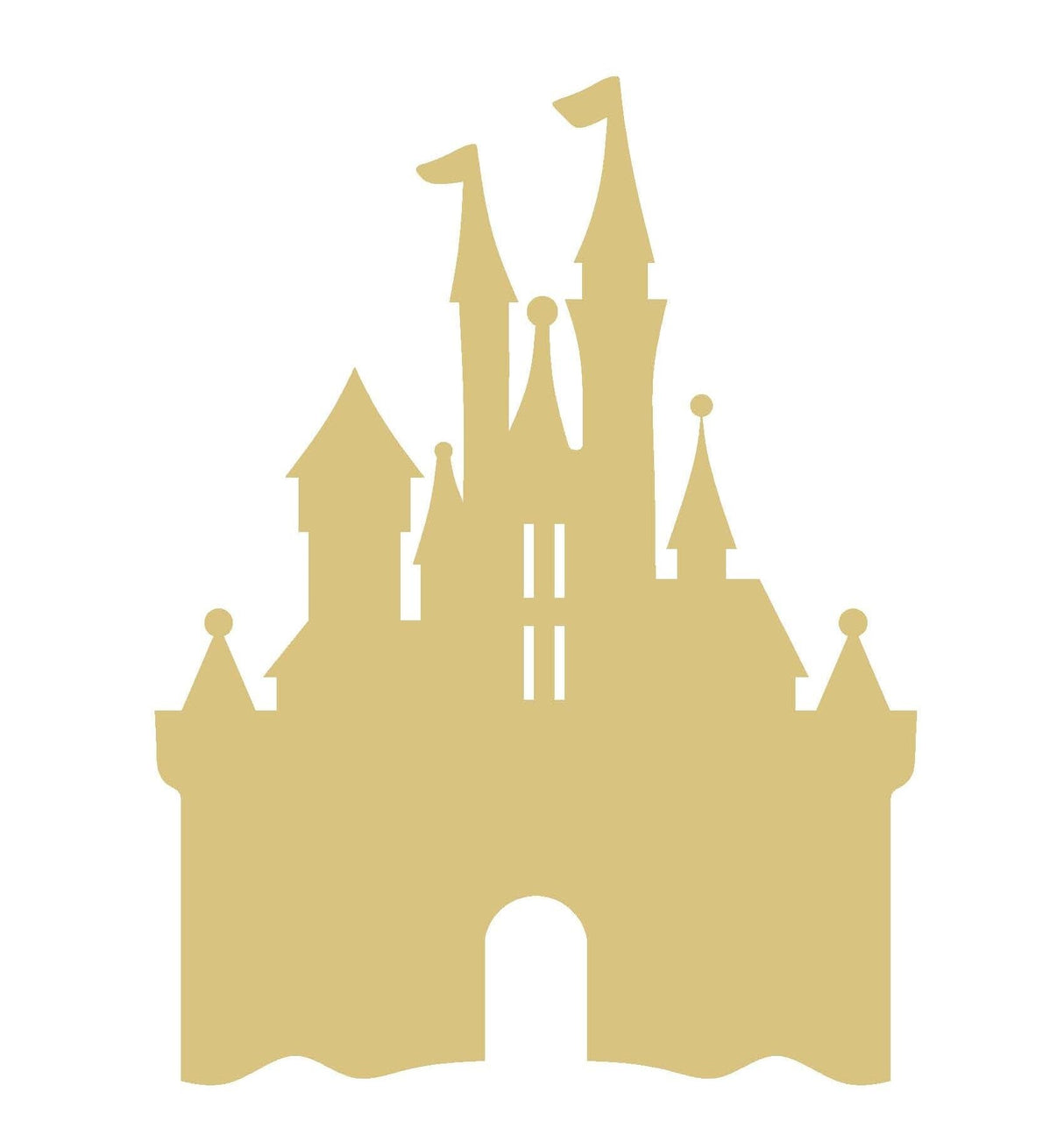 Castle Unfinished Wood Cutout Royalty Princess Door Hanger MDF Shape Canvas Style 5 Diverse Woodworking