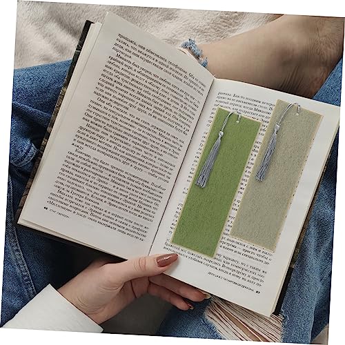 Tofficu 5pcs Paper Bookmarks Handwriting Books Blank Bookmarks Cotton Thread Bookmarks for Book Lovers Unfinished Page Markers Calligraphy Bookmark Tofficu