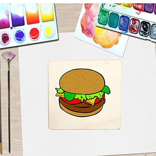 20 Pcs Unfinished Wood Pieces,4 x 4 Inch Blank Natural Slices Wood Square for DIY Crafts Painting, Scrabble Tiles, Coasters, Decoration MYYZMY