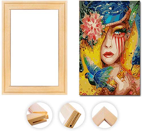 DIY Solid Wood Canvas Frame Kit 16 x20 Inch for Oil Painting & Wall Art - Wooden Art Frames with Thumb Tacks(4 Strips) naspiweiya