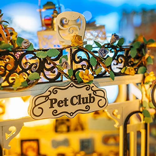 Miniature Joy House Kit Pet Shop - DIY Miniature Dollhouse Kit - Tiny House Building Kit with Furniture for Adults - Creative Miniature Craft Kits ( Miniature Joy