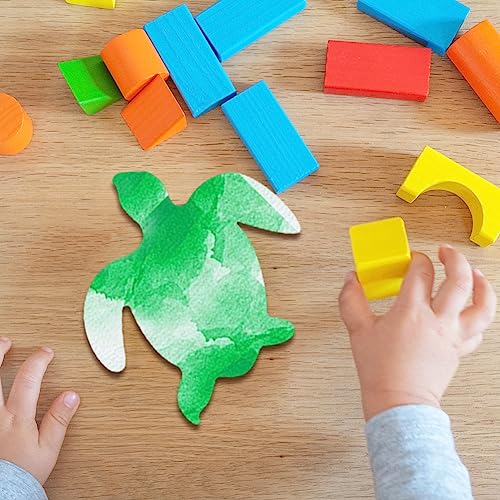 BENECREAT 3Pcs Sea Turtle Wooden Cutouts, 10.8x9.7inch Unfinished Wooden Tortoise Cutouts, Wooden Pieces for DIY Summer Beach Decor, Wooden Signs and BENECREAT