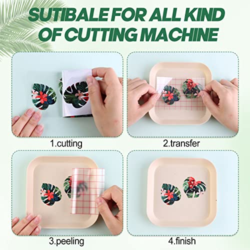 Tintnut Tropical Leaves Permanent Vinyl - 10 Sheets 12"x10", Pineapple Hawaiian Floral Pattern Vinyl Compatible with Cricut Machine, Patterned Tintnut