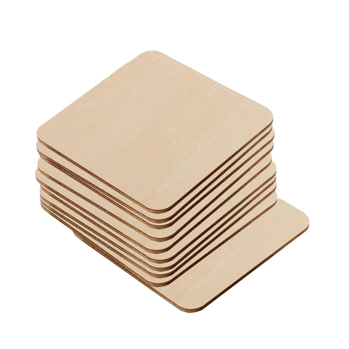 BESPORTBLE 20pcs Wooden Square Cutouts Square Wood Cutout DIY Cutouts Crafts Jewelry Accessories Unfinished Wood Crafts Natural Wood Slices Wooden BESPORTBLE