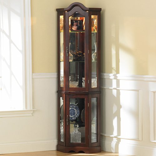 Home Decorators Collection Vitric Lighted Curio, 70" Hx21 Wx16 D, Mahogany SEI Furniture
