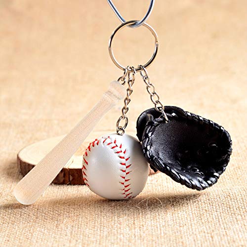 OLYCRAFT 60pcs Unfinished Mini Wooden Baseball Bats 3 Inch Half Drilled Natural Wood Baseball Bat Unpainted Baseball Bat Beads for Keychain OLYCRAFT