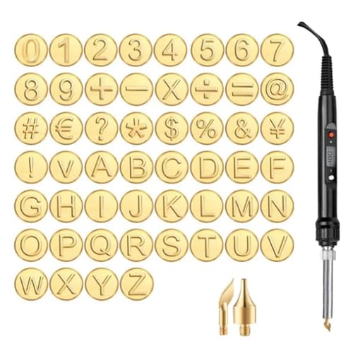  DIY Wood Burning/Carving Set, 26 Letters Copper Mold,  Professional Wood Burning Pen Tips and Alphabet Number Stencils Set, Wood  Burning Tool Set with Pyrography Pen (Color : 26 Letters) : Arts