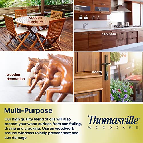 THOMASVILLE LEMON OIL POLISH - Natural Lemon Scented Wood Cleaner & Furniture Polish, Cleans, Renews, Restores & Rejuvenates Wood Surfaces, Protects Thomasville