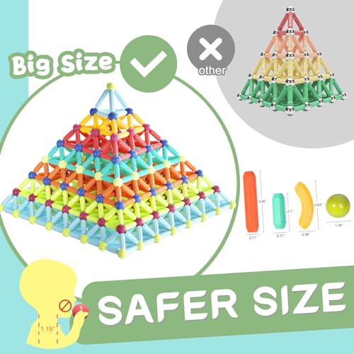 Boys Girls Toys Age 4-5,Little Boy Magnetic Blocks Sticks Tiles Construction Building, Learning Education Stem Preschool Toddler Kids Toys for 3+ BigShu