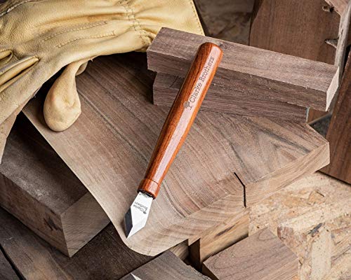 Clarke Brothers Marking Knife and Real Leather sheath – Wood Marking Gauge – Premium Woodworking Tool with High Carbon Steel Blade – Quality with Clarke Brothers