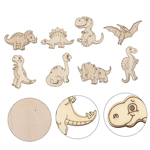 COHEALI 6 Sets DIY Dinosaur Wood Piece Dinosaurs Cutouts Kids Dinosaur Toys Unfinished Wood Cutouts Dinosaur Wood Craft Kids Educational Toys Kids COHEALI