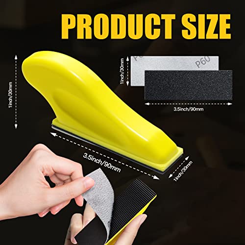 Micro Sander Kit 3.5X 1 Inch Detail Finger Sander for Small Projects+ 100PCS Wet Dry Sandpaper Sheets 60 120 240 400 600 800 1000 1500 2000 5000 Grit Tongbay