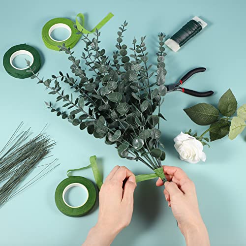 Pengxiaomei Floral Arrangement Kit, Floral Tape and Floral Wire with Cutter,Green Floral Tape 22 Guage Floral Stem Wire 26 Gauge Green Floral Wire Pengxiaomei