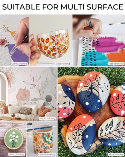 Nicpro 20 Colors Large Bulk Outdoor Acrylic Paint Set (8.45 oz, 250 ml) Rich Art Painting Supplies, Non Toxic for Multi Surface Canvas Rock Wood Nicpro