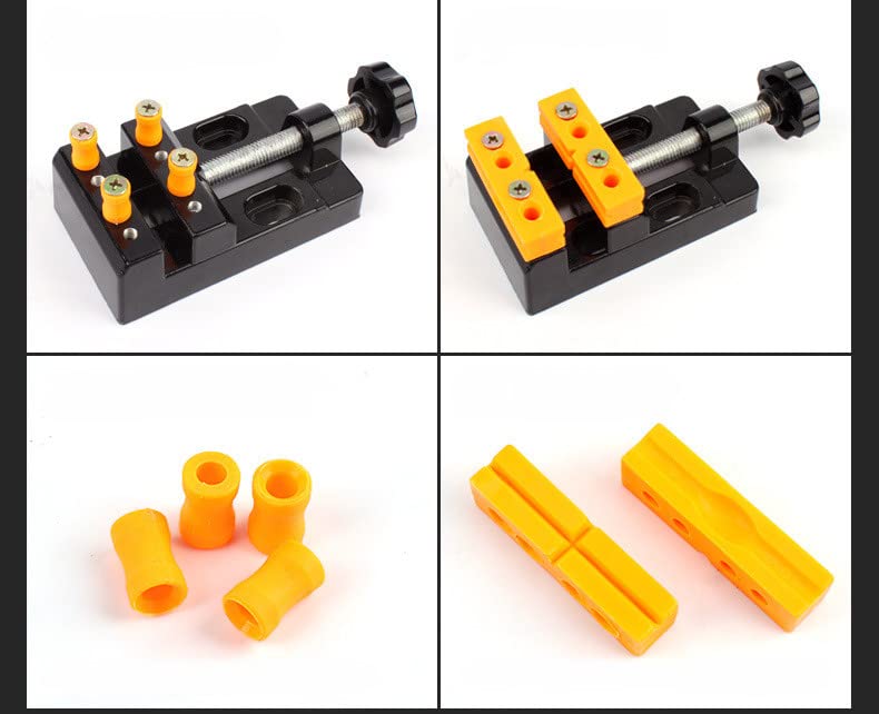 Mini Bench Clamp Flat Table Vice Adjustable Drill Press Vice for DIY Jewelry Walnut Nuclear Drilling Carving Watch Repair Tool Hozzwhoo