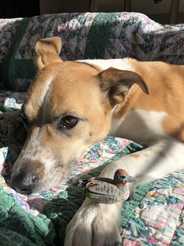 Selsela Eurasian Teal Wooden Duck Figurine - Miniature Bird Statue Handmade Carving Home Decor Decoration Decoy Small Animals Selsela