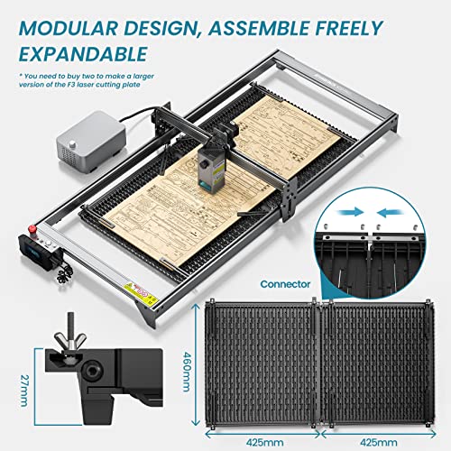 F3 Laser Cutting Thicken Honeycomb Worktable, 18.11x16.73x1.06 inch, All Metal Structure,Fast Heat Dissipation,for ATOMSTACK/xtool/ortur Laser aliencell